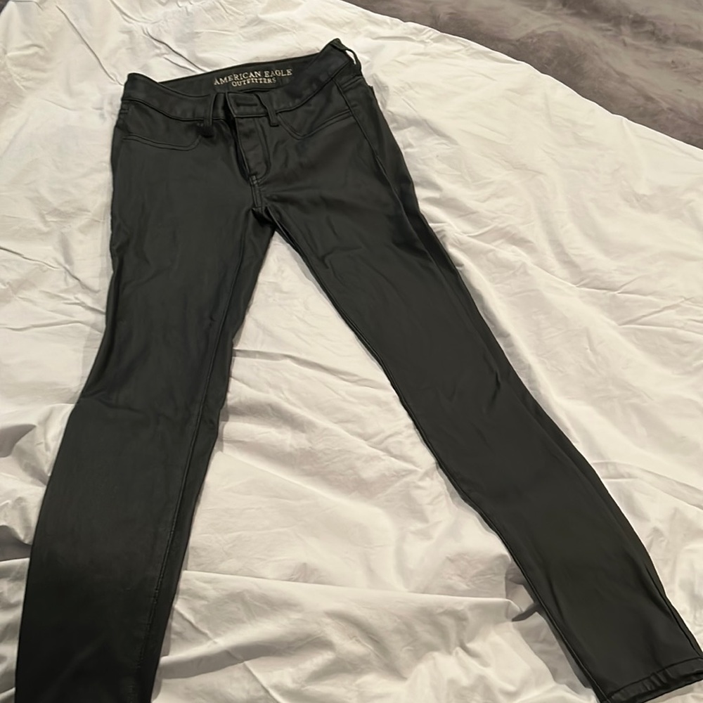 American Eagle faux leather jeggings size 2 regular - Picture 1 of 3